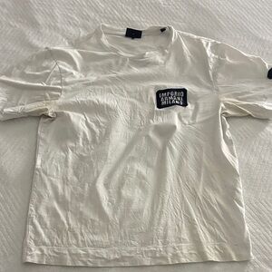 Emporio Armani White Short Sleeve Tee with Logo Patch